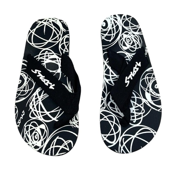 Stussy Other - Vintage Stussy x Futura Black & White Atom Slip On Flip Flop Sandal Slides Sz 6